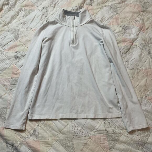 ralph lauren vintage y2k white sporty quarter zip embroidered back logo medium - Picture 2 of 6